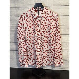 Women’s Foxcroft NYC Heart Button-Up Shirt – Size 14